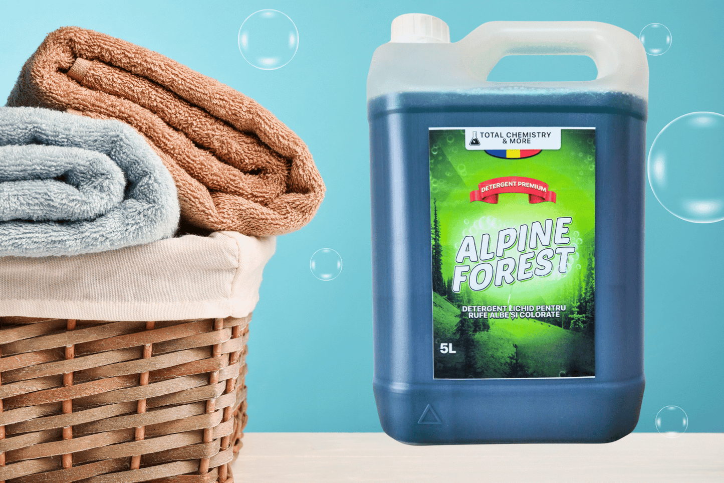 Detergent de Rufe Premium cu Aromă Alpine Forest – 5L 🌲