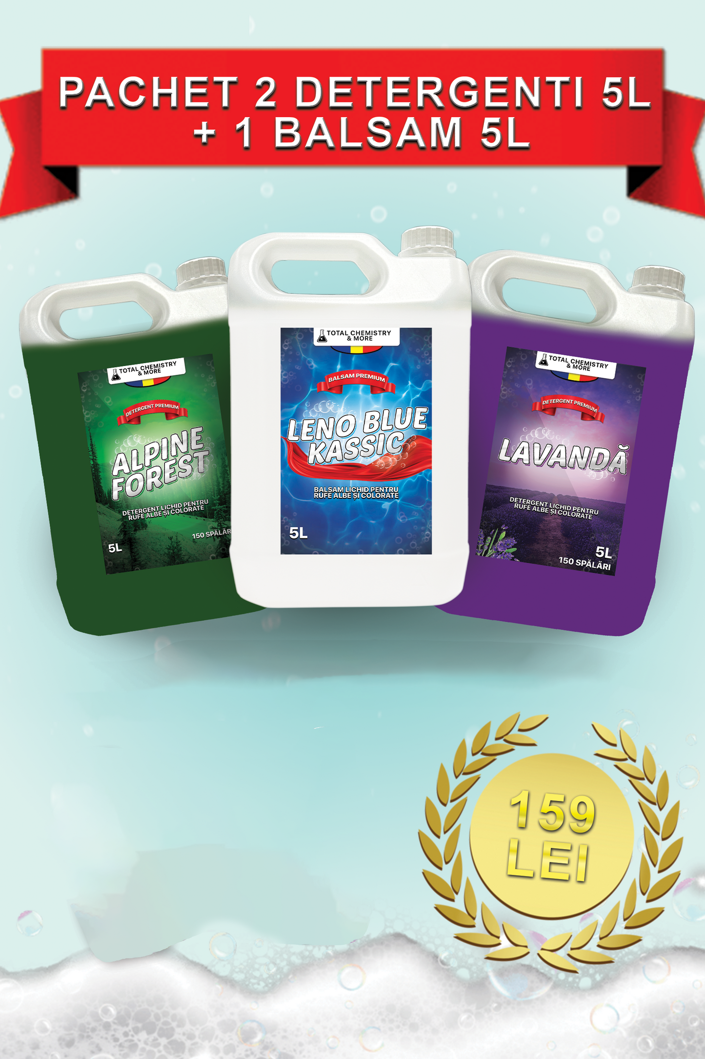 Pachet Economic Familie: 15L Detergent și Balsam pentru Luni de Zile